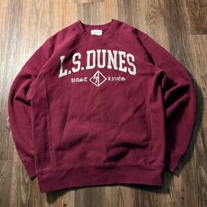 L.S.‎ Dunes Past Lives Indie Band Crewneck Sweatshirt Men's Medium Burgundy